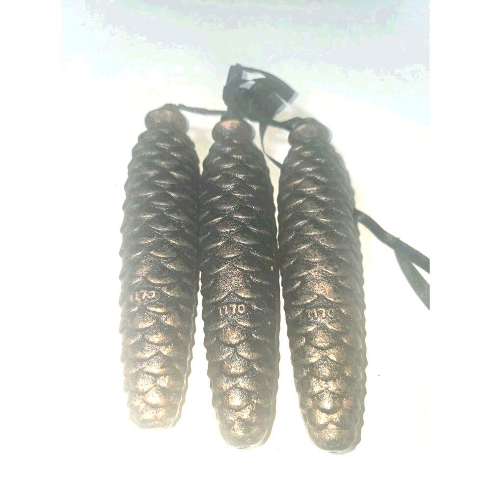Vintage Cast Iron Pinecone Cuckoo Clock Weights Set of 3 – 2lbs 9oz Ea. 7" Long